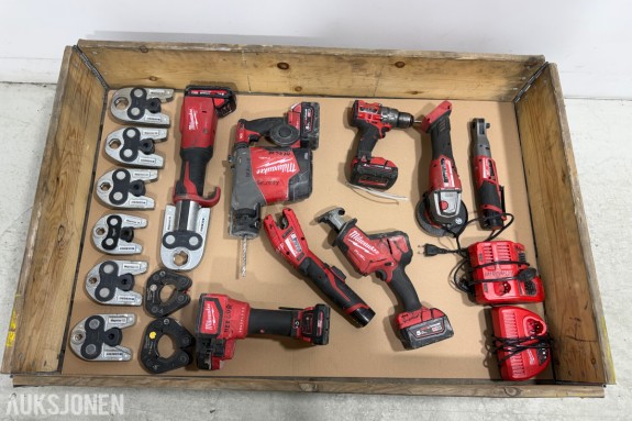Milwaukee M18/M12 elektroverktøy, pressverktøy og Geberit Mapress pressbakker++