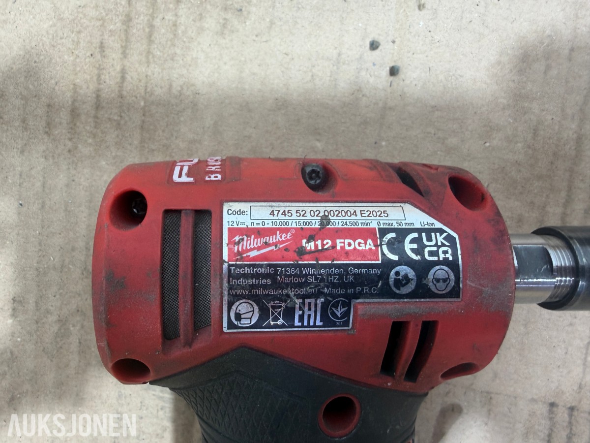 Milwaukee M12/M18 verktøy, batterier, ladere og pressbakker