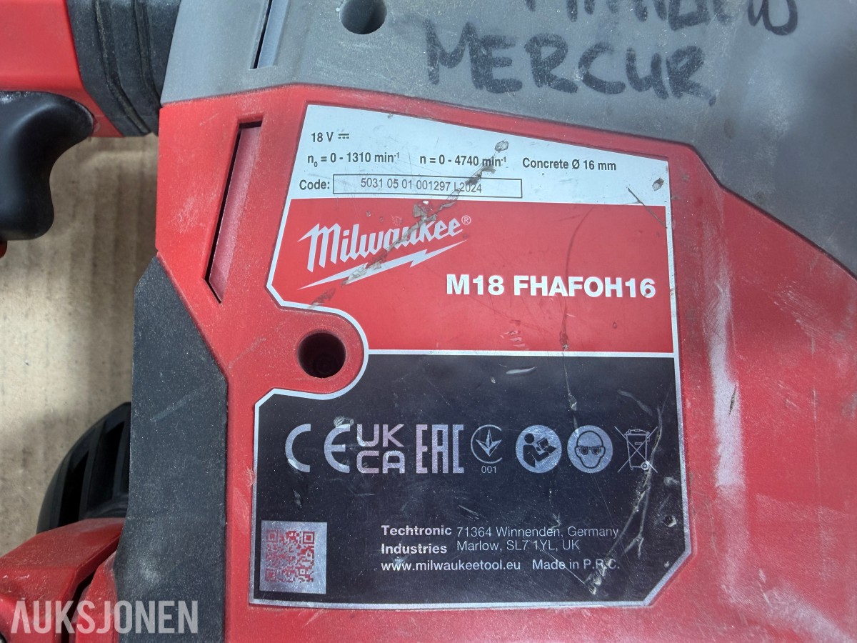 Milwaukee M12/M18 verktøy, batterier, ladere og pressbakker