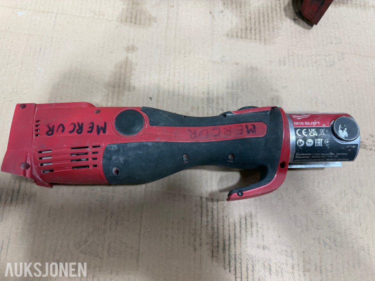 Milwaukee M12/M18 verktøy, batterier, ladere og pressbakker