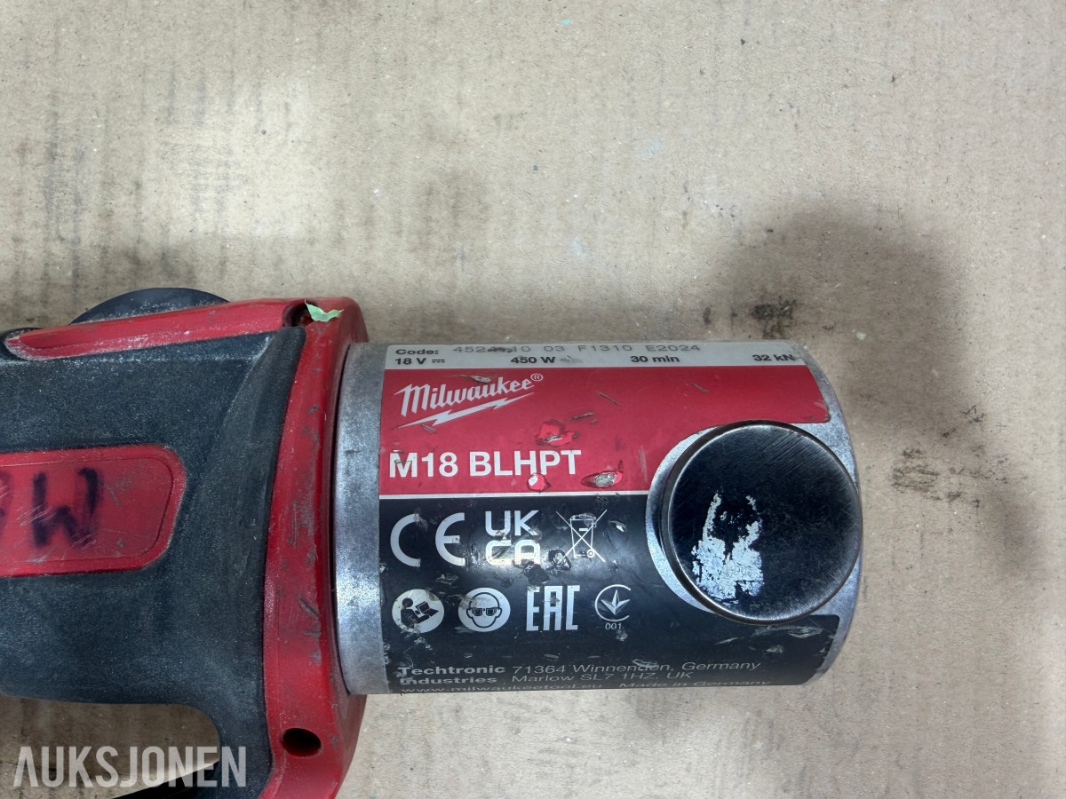 Milwaukee M12/M18 verktøy, batterier, ladere og pressbakker