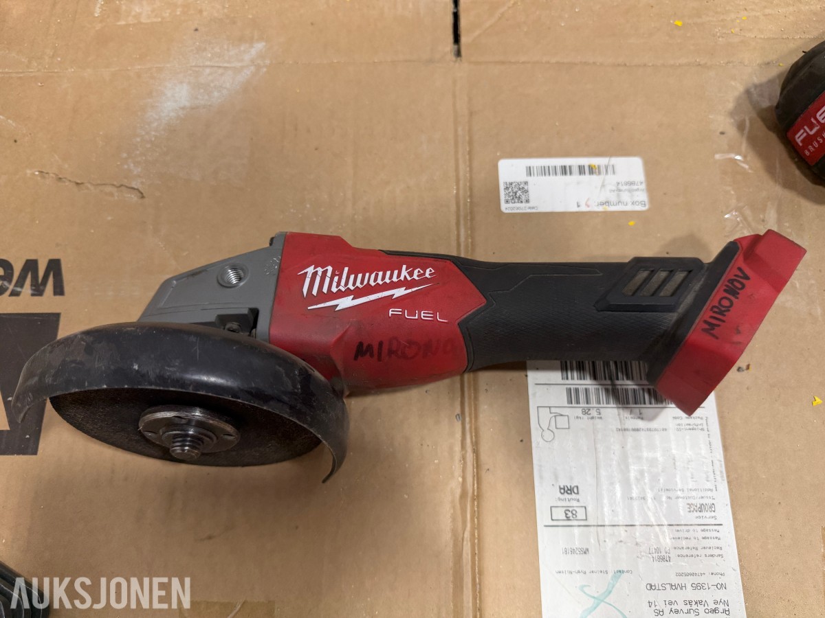 Milwaukee M18/M12 elektroverktøy, pressverktøy, pressbakker, batterier og ladere