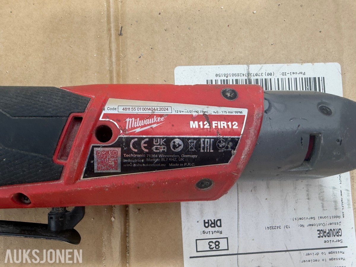 Milwaukee M18/M12 elektroverktøy, pressverktøy, pressbakker, batterier og ladere