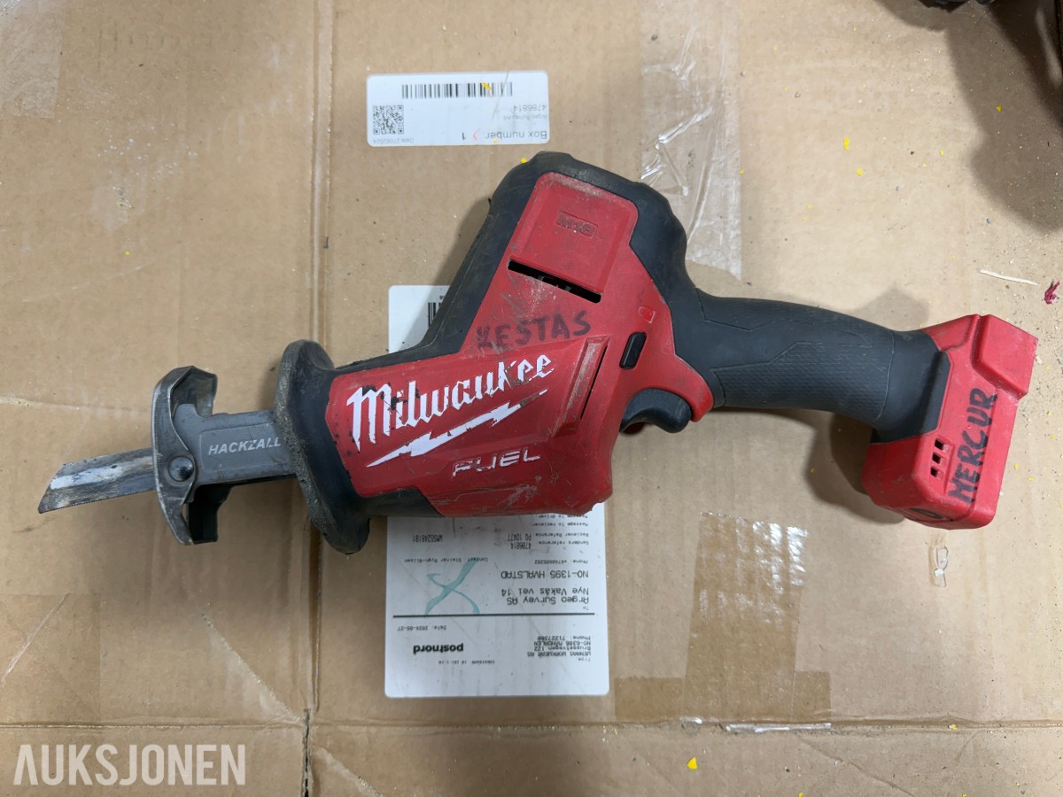 Milwaukee M18/M12 elektroverktøy, pressverktøy, pressbakker, batterier og ladere