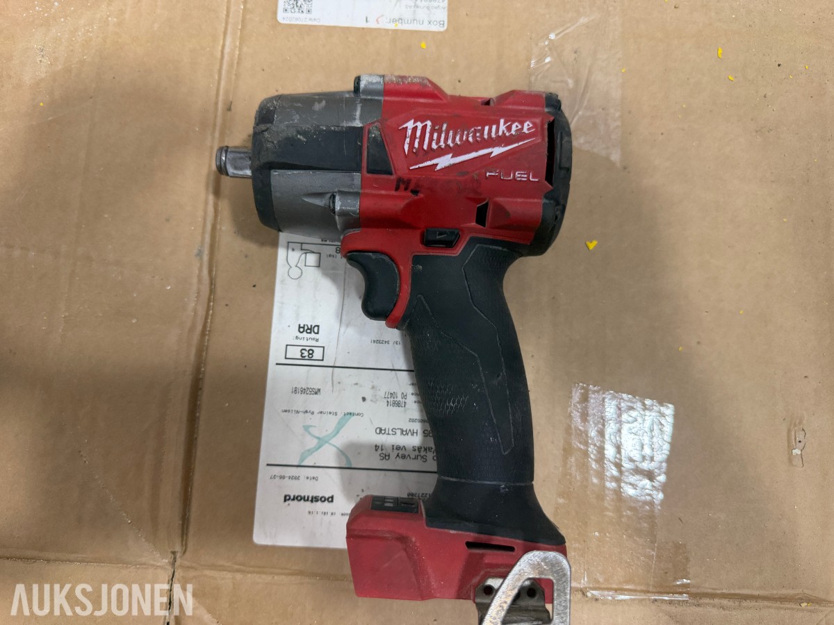 Milwaukee M18/M12 elektroverktøy, pressverktøy, pressbakker, batterier og ladere