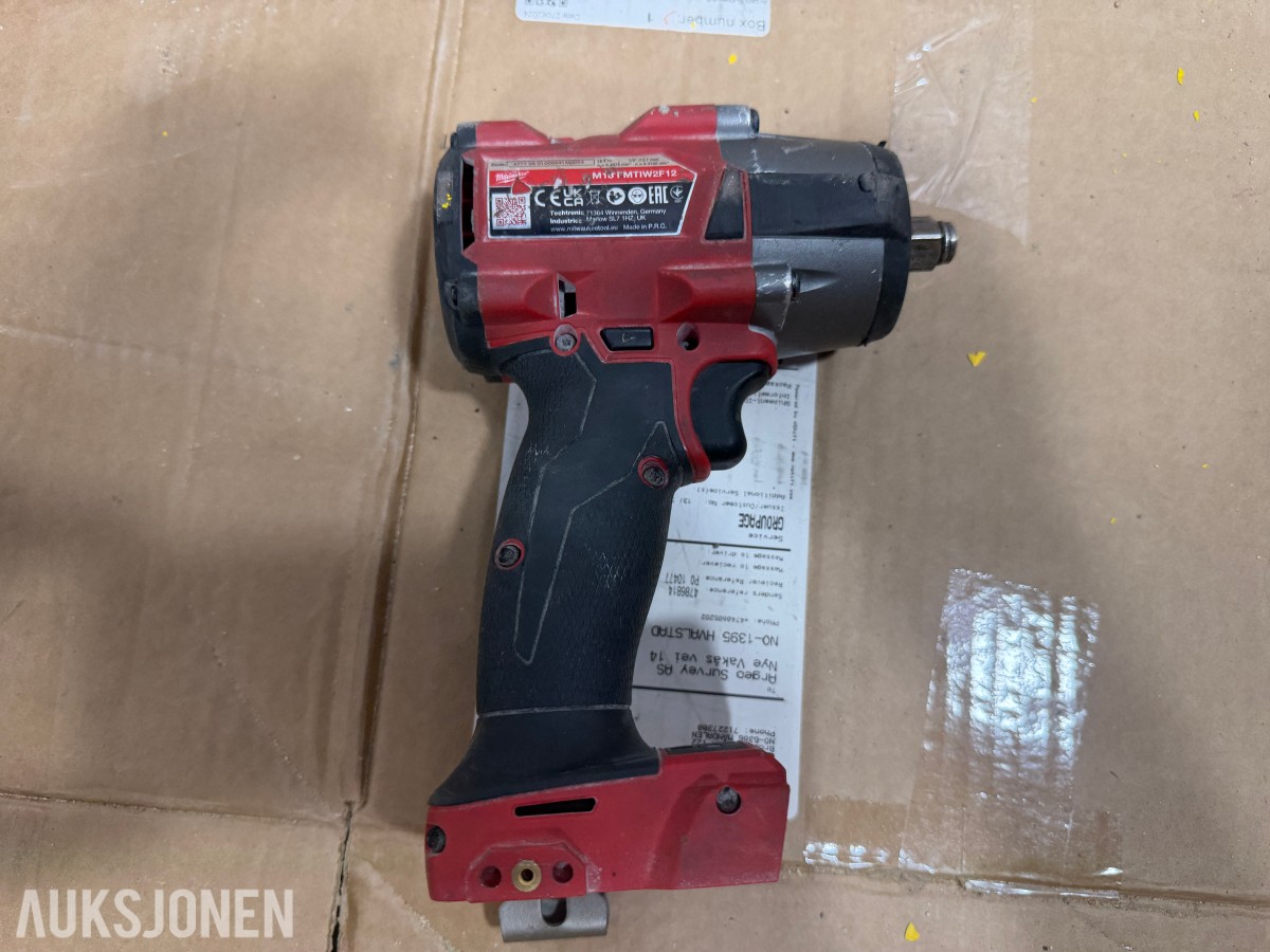 Milwaukee M18/M12 elektroverktøy, pressverktøy, pressbakker, batterier og ladere