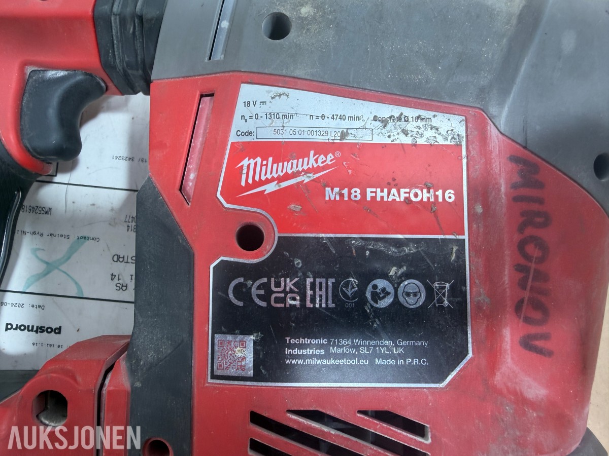Milwaukee M18/M12 elektroverktøy, pressverktøy, pressbakker, batterier og ladere