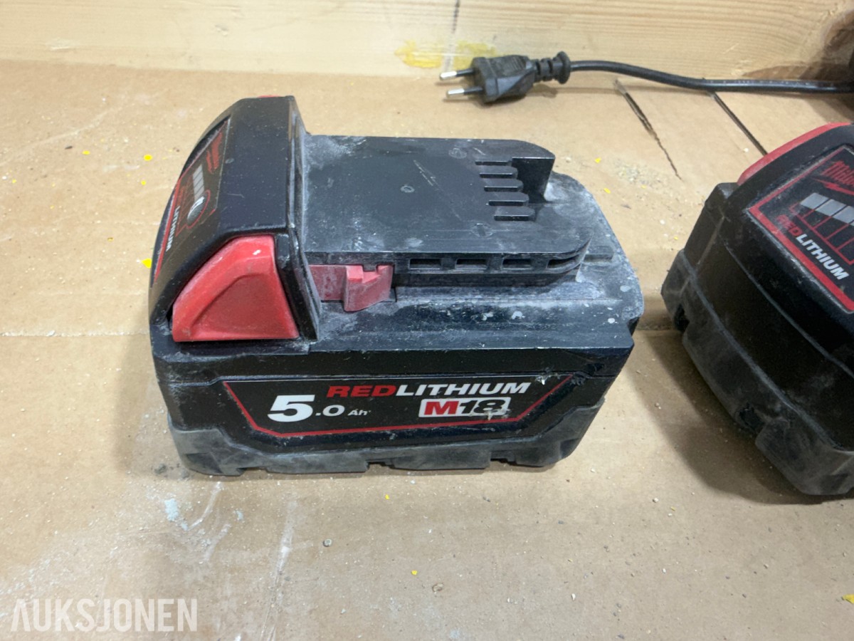 Milwaukee M18/M12 elektroverktøy, pressverktøy, pressbakker, batterier og ladere
