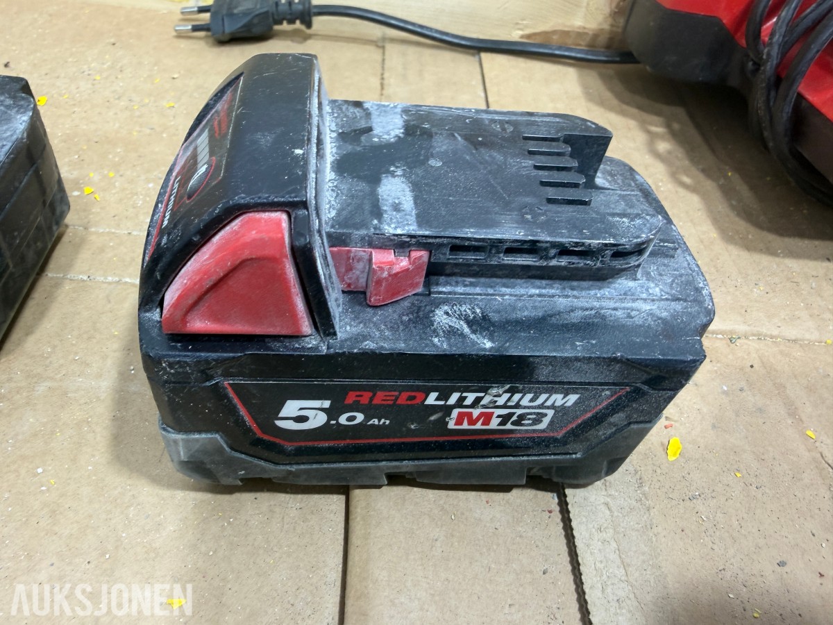 Milwaukee M18/M12 elektroverktøy, pressverktøy, pressbakker, batterier og ladere