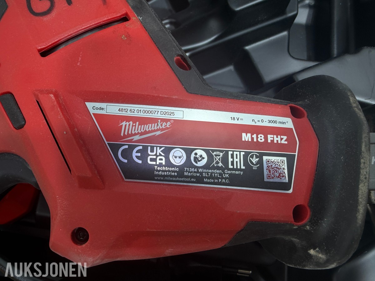Milwaukee M18/M12 Muttertrekker/meiselhammer/bajonettsag/, batterier og ladere