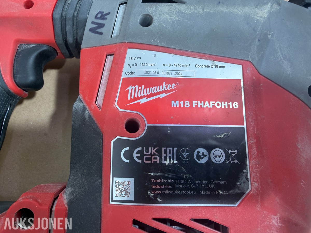 Milwaukee M18/M12 Muttertrekker/meiselhammer/bajonettsag/, batterier og ladere