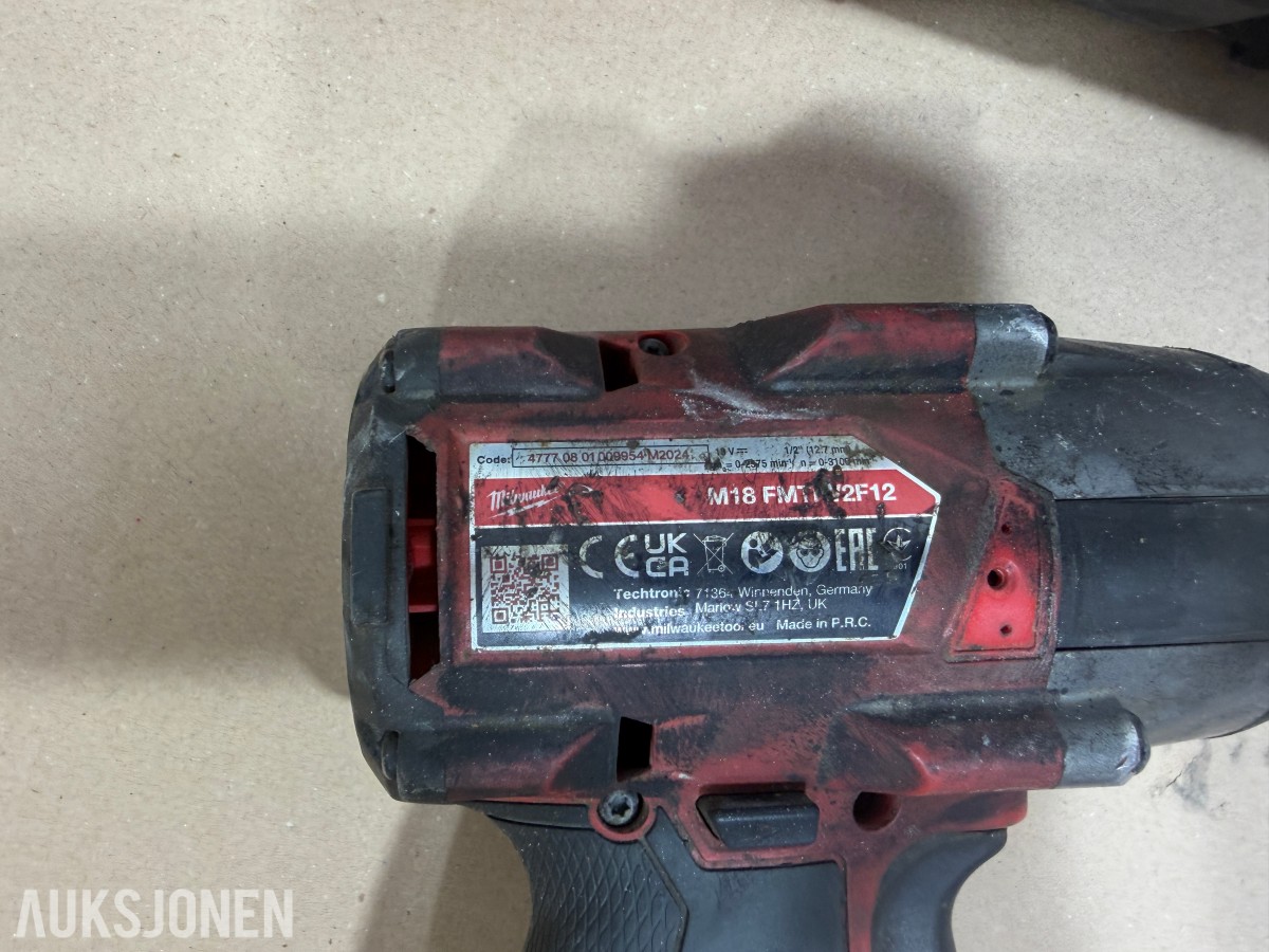 Milwaukee M18/M12 Muttertrekker/meiselhammer/bajonettsag/, batterier og ladere