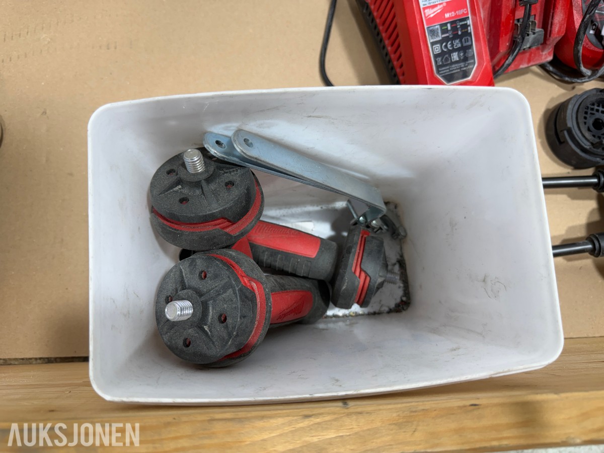Milwaukee M18/M12 Muttertrekker/meiselhammer/bajonettsag/, batterier og ladere