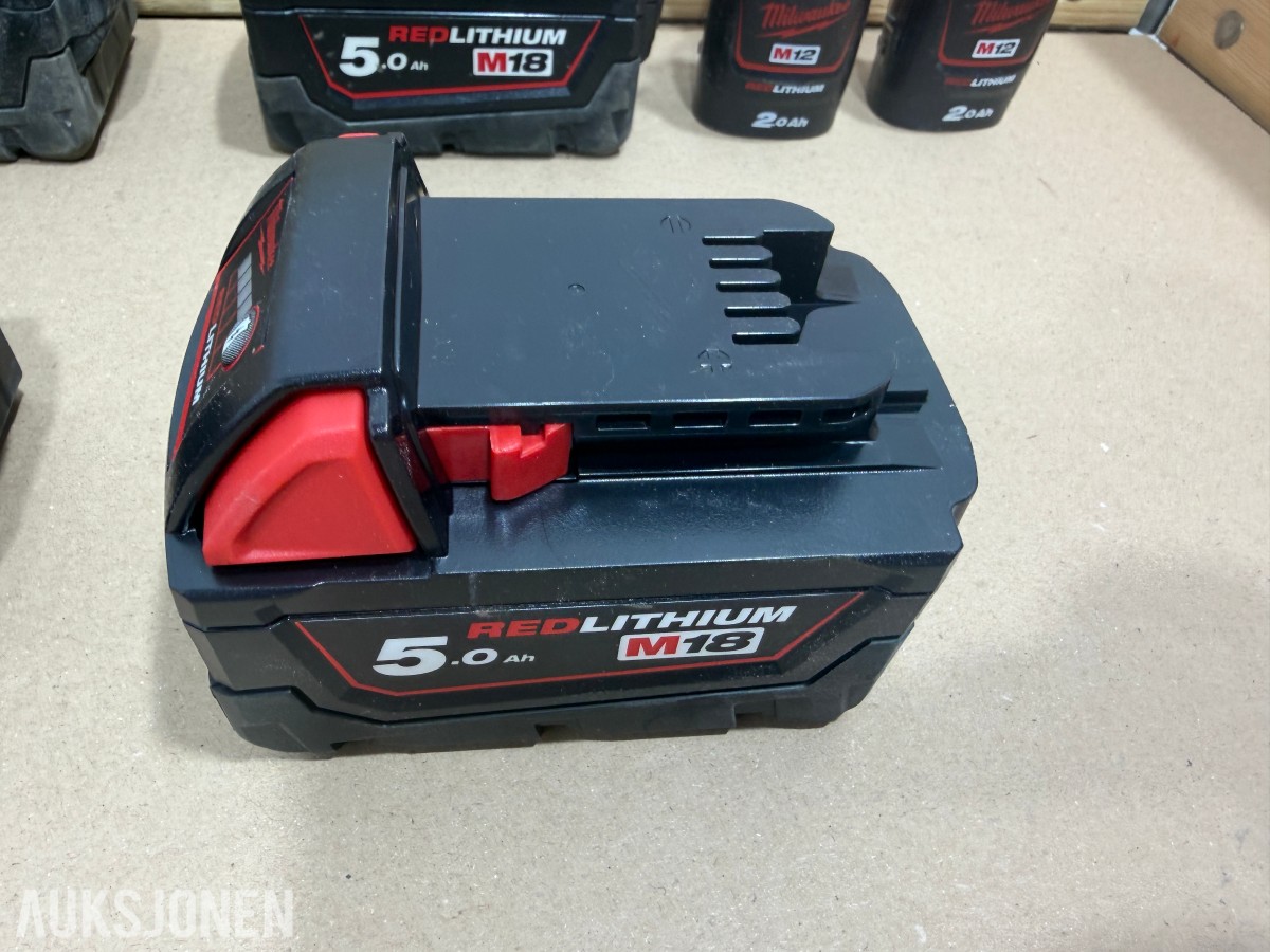 Milwaukee M18/M12 Muttertrekker/meiselhammer/bajonettsag/, batterier og ladere