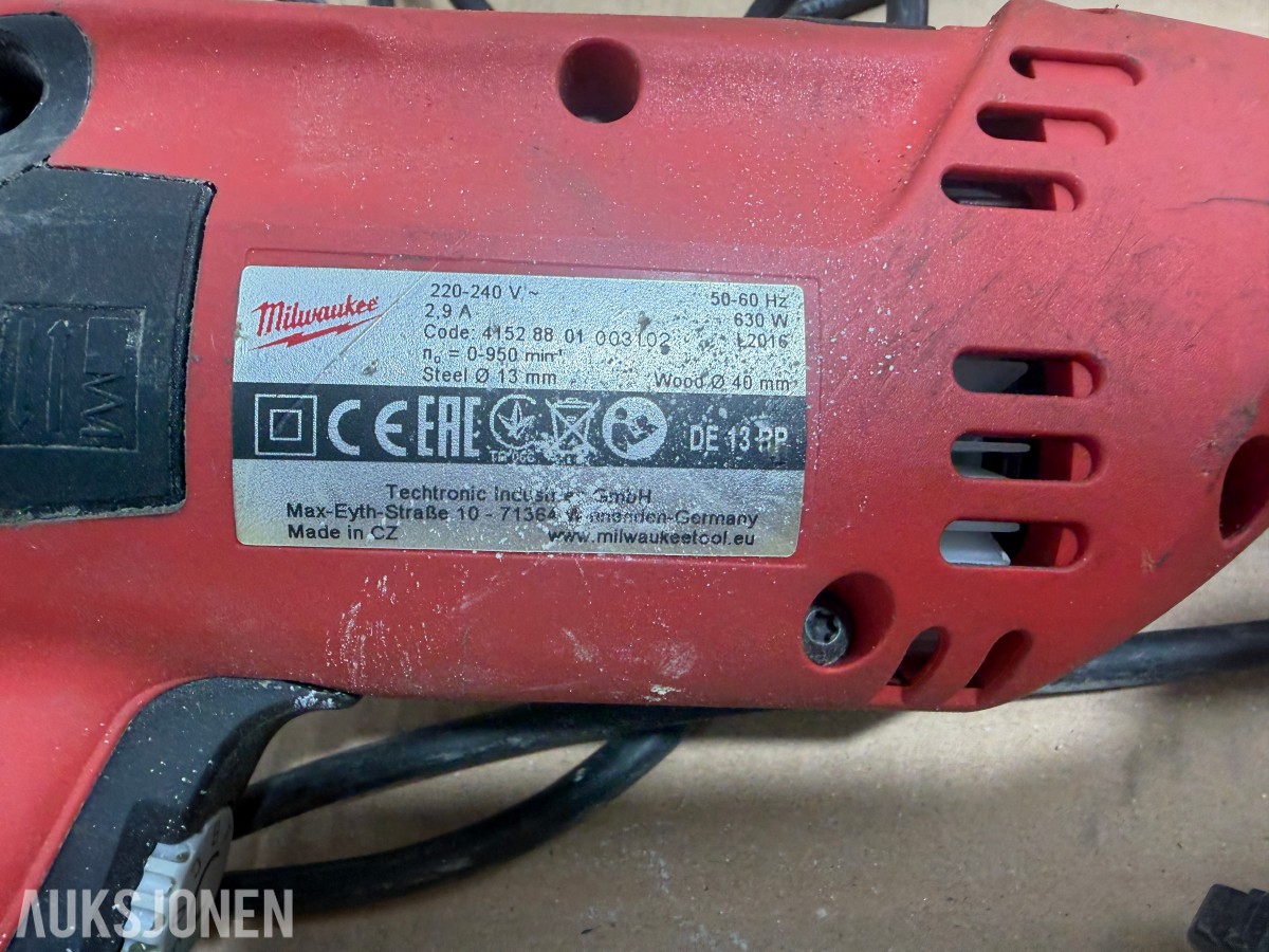 Milwaukee M12/M18 verktøy, batterier, ladere og Geberit Mapress pressbakker
