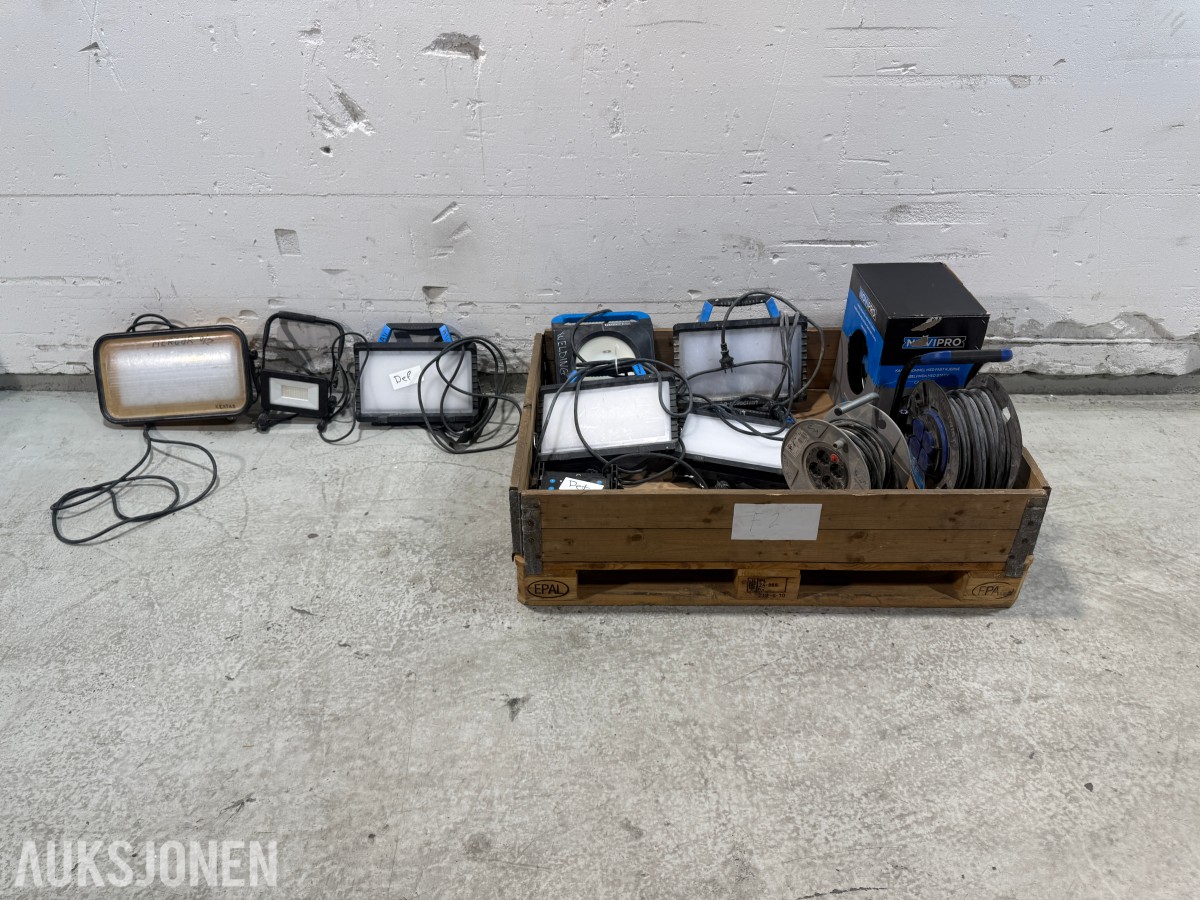 Arbeidslamper og kabeltromler – Novipro, A-Collection, Biltema m.fl.