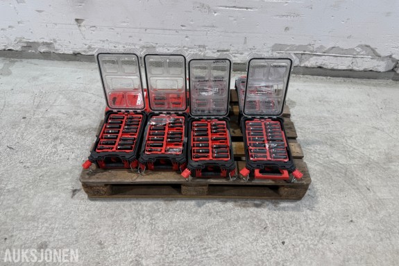 6 stk Milwaukee Packout Kraftpipersett 1/2 og 1 stk Shockwave impact duty