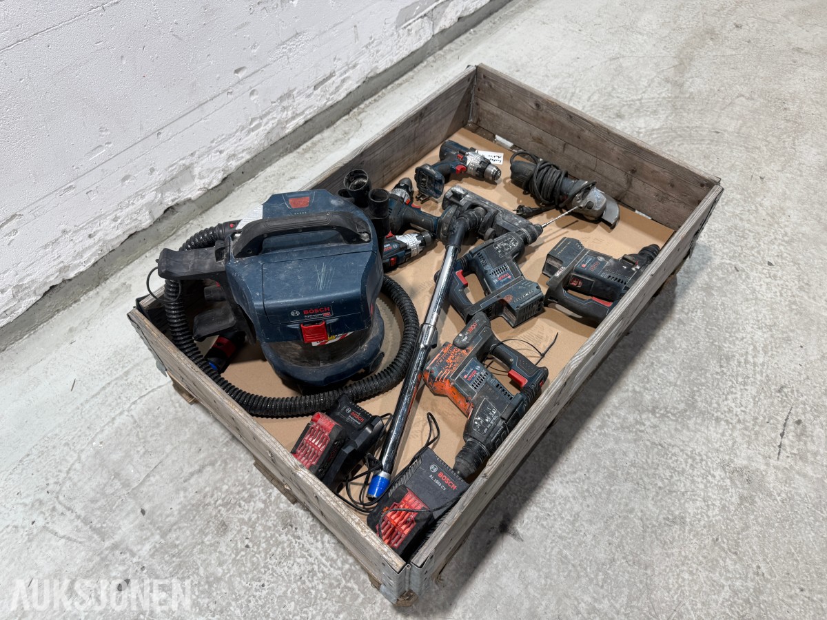 Bosch Professional 18V elektroverktøy, støvsuger, batterier og ladere