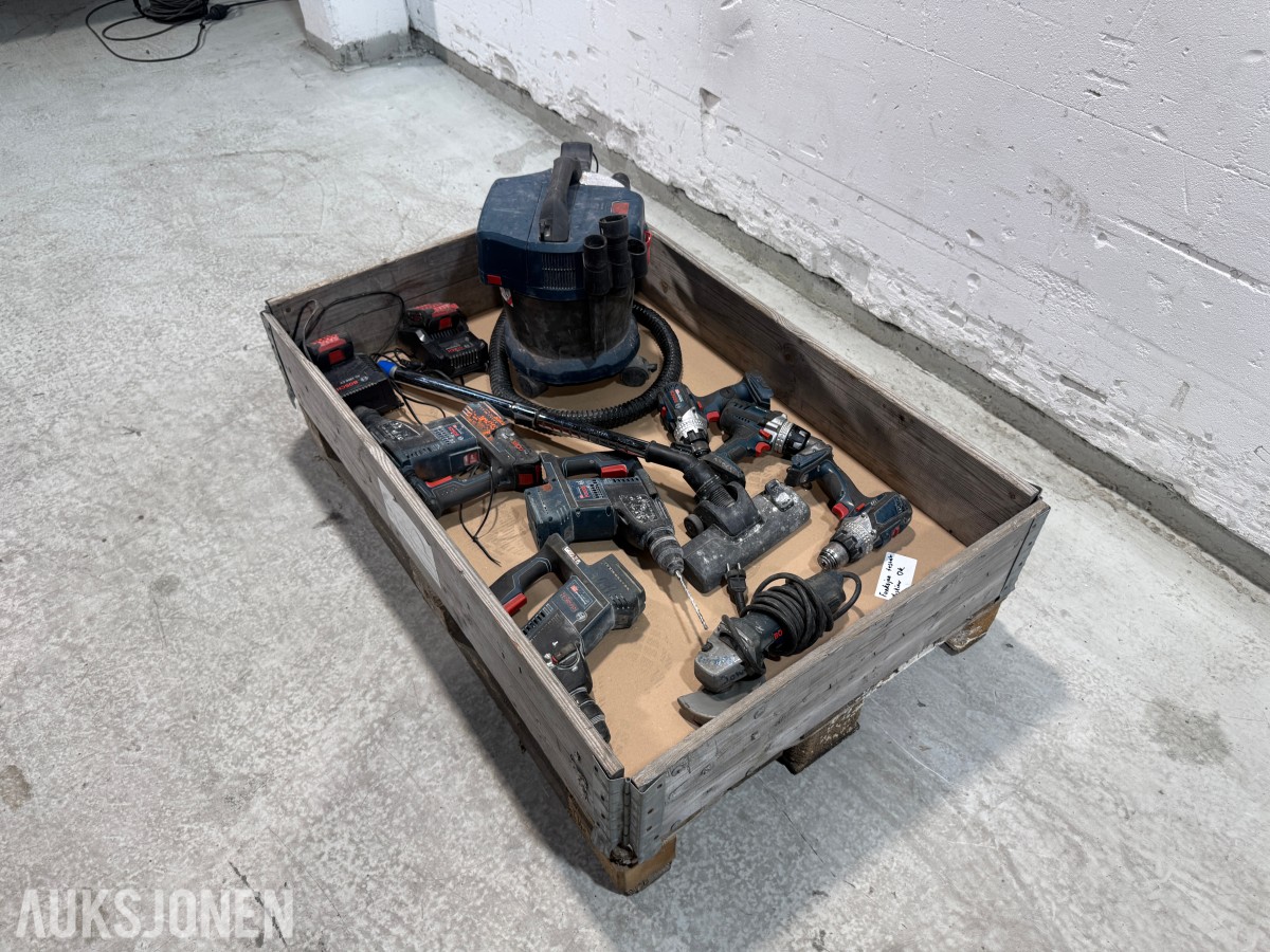 Bosch Professional 18V elektroverktøy, støvsuger, batterier og ladere