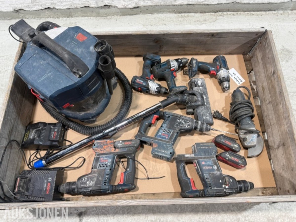 Bosch Professional 18V elektroverktøy, støvsuger, batterier og ladere