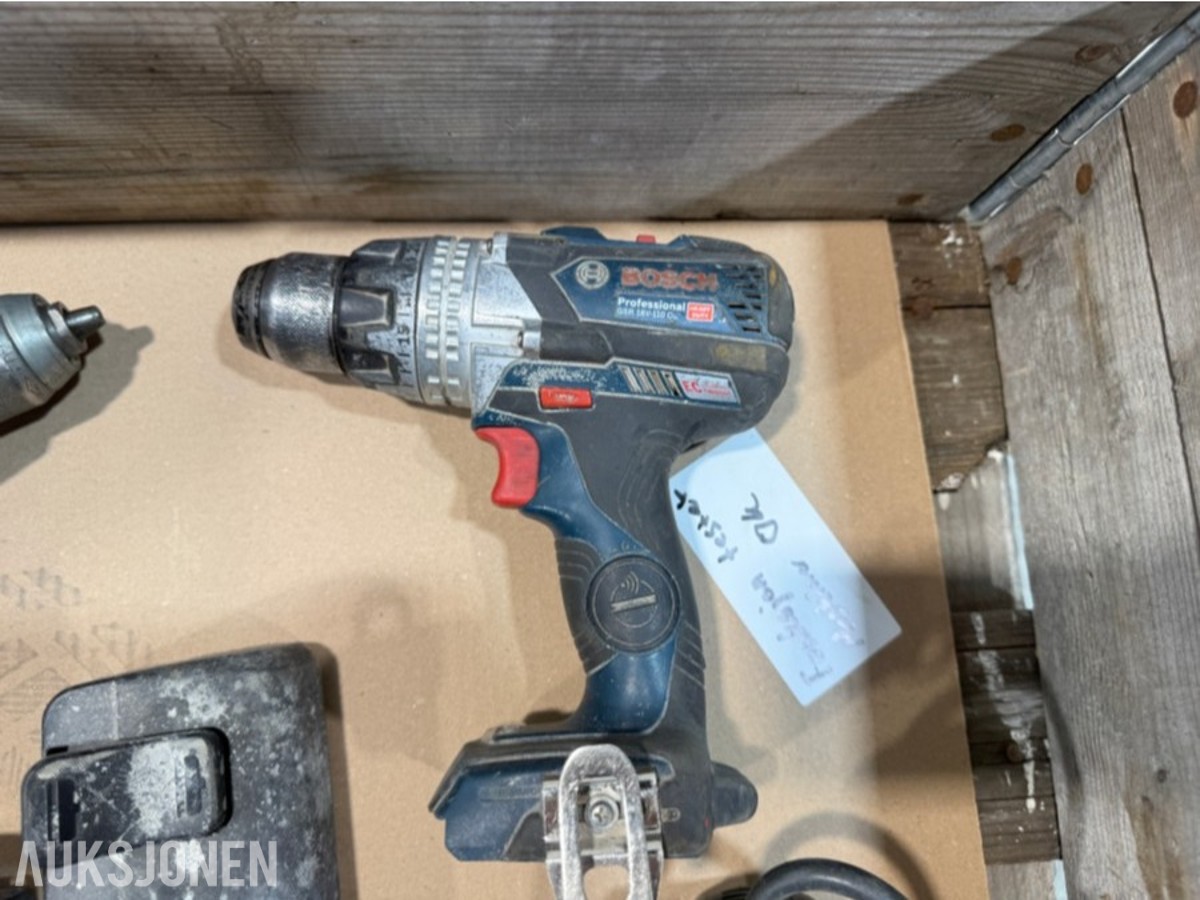 Bosch Professional 18V elektroverktøy, støvsuger, batterier og ladere