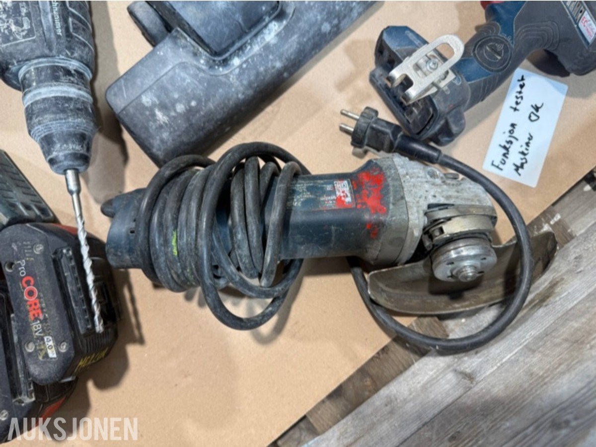 Bosch Professional 18V elektroverktøy, støvsuger, batterier og ladere