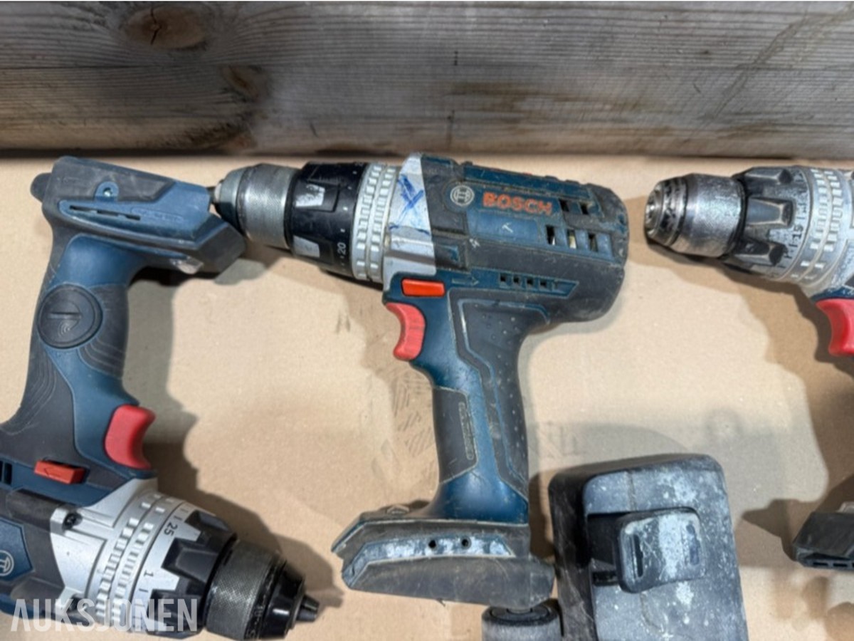 Bosch Professional 18V elektroverktøy, støvsuger, batterier og ladere