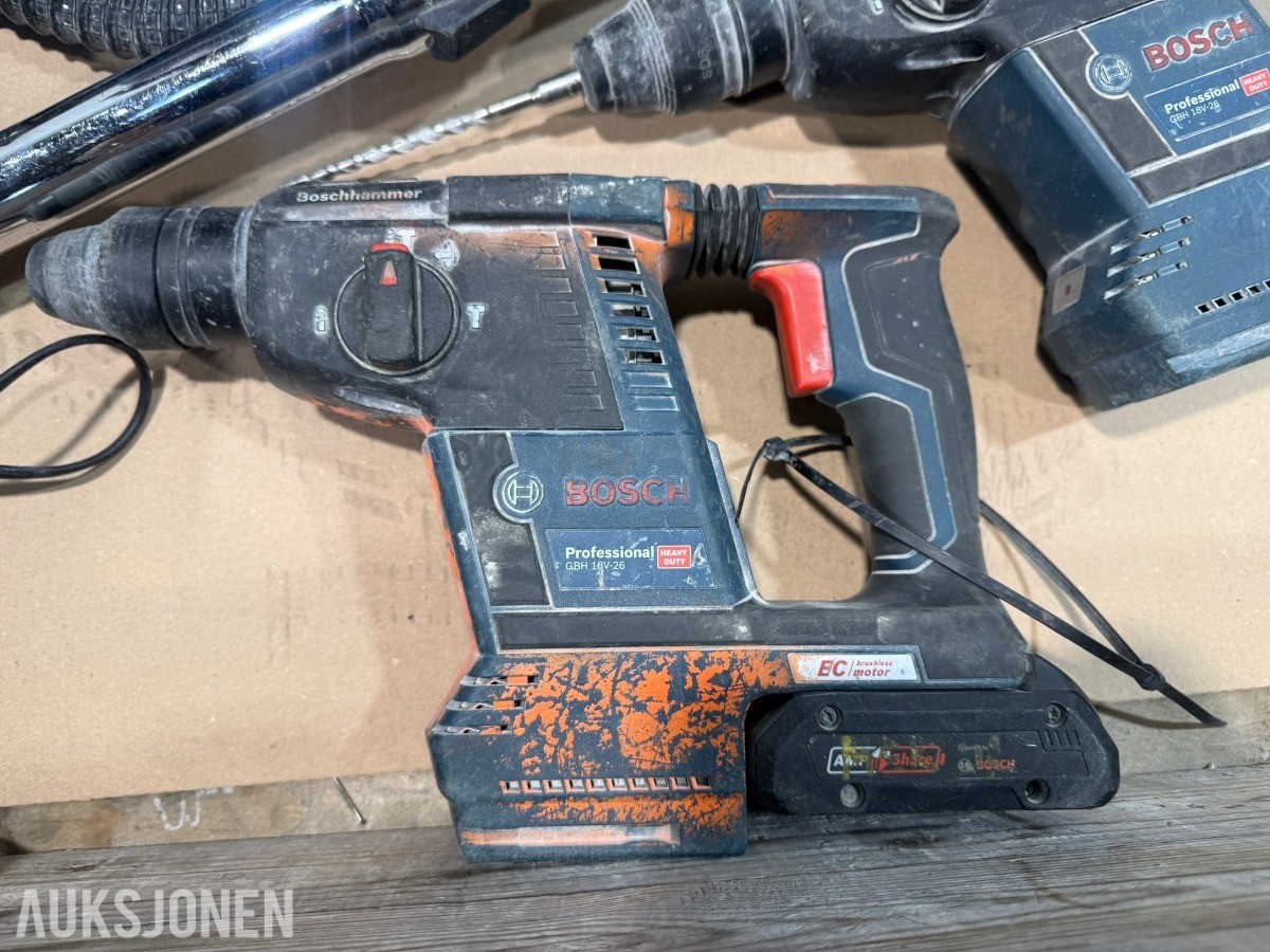 Bosch Professional 18V elektroverktøy, støvsuger, batterier og ladere