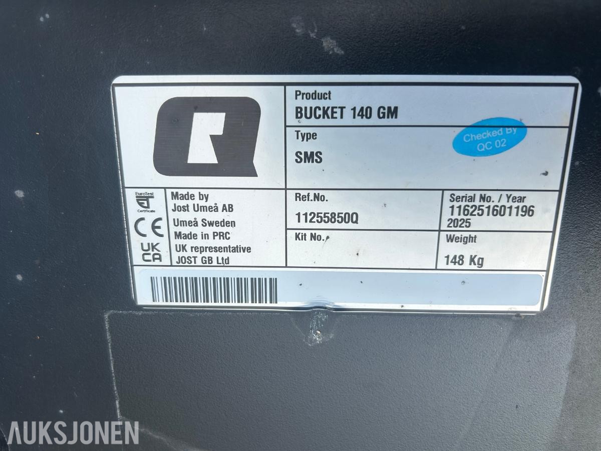 2025 jost Bucket 140 GM skuffe med SMS feste