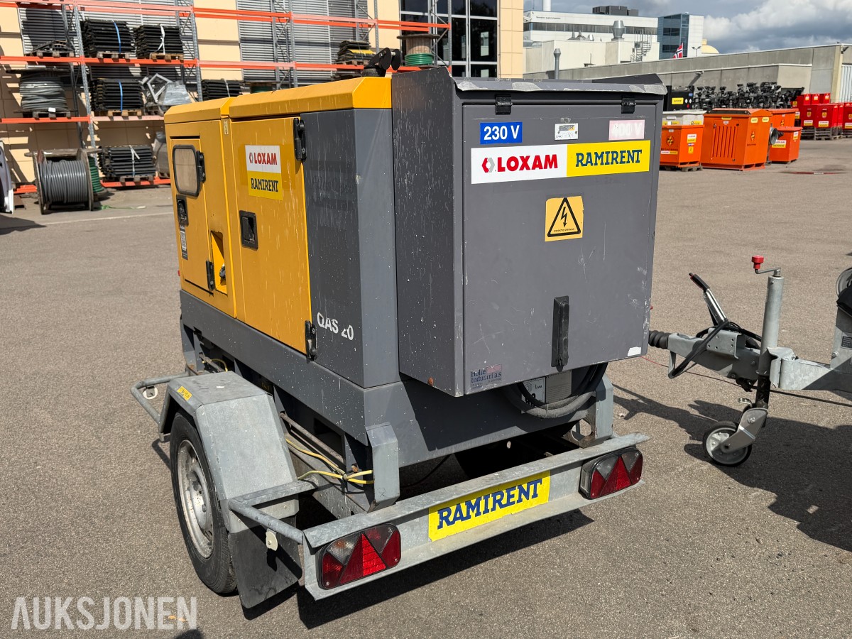 Atlas Copco QAS20 - tilhengermontert strømaggregat 20kVA - 16kW