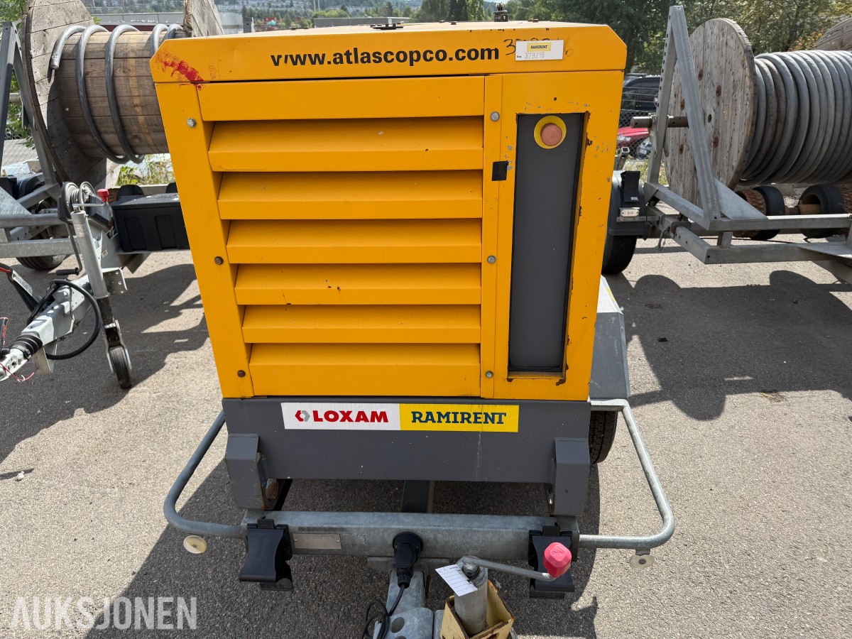 Atlas Copco QAS20 - tilhengermontert strømaggregat 20kVA - 16kW