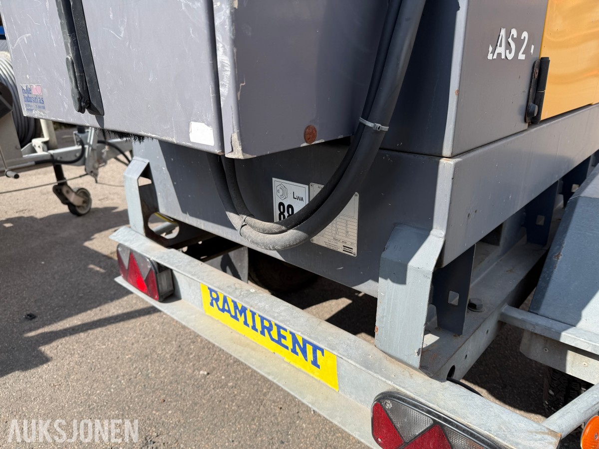 Atlas Copco QAS20 - tilhengermontert strømaggregat 20kVA - 16kW
