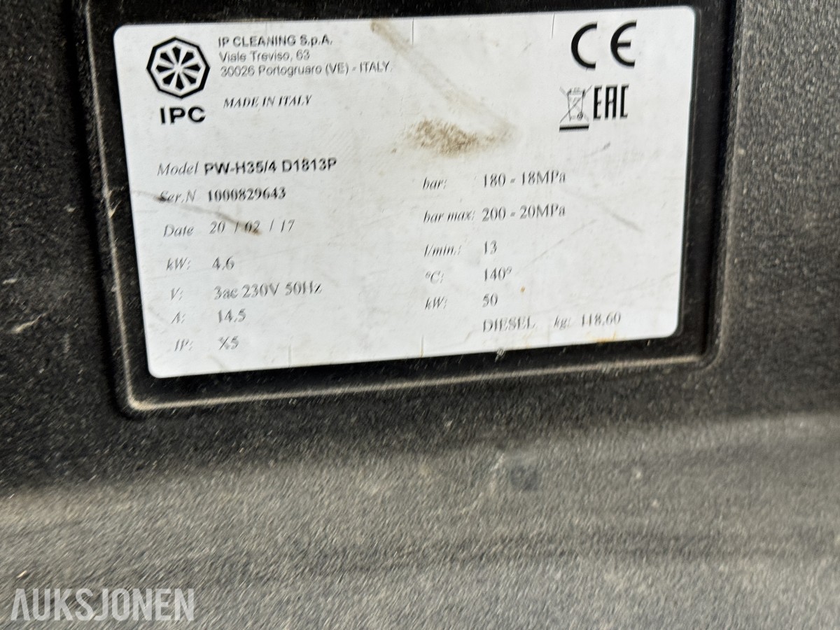 2017 IPC høytrykksspyler PW-H35/4 D1813P