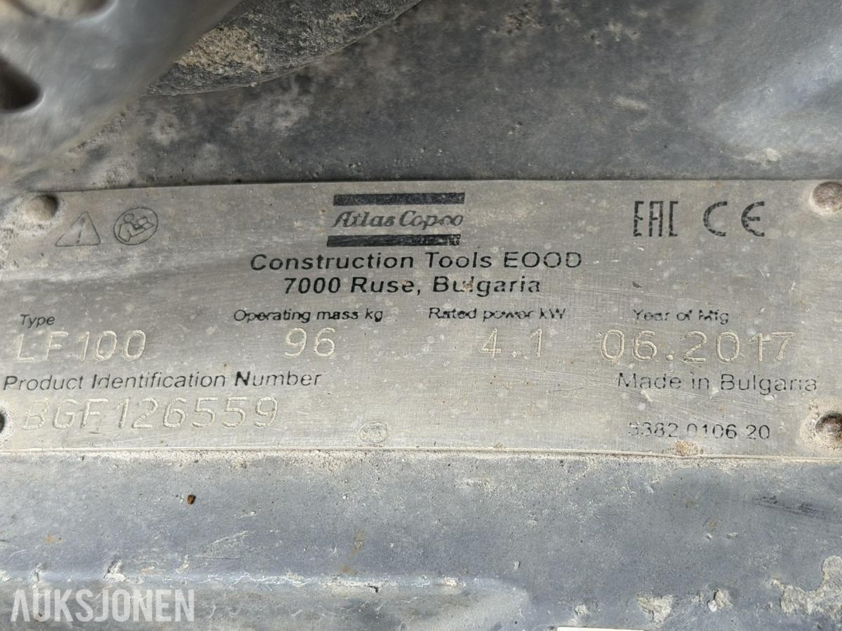 2017 Atlas Copco LF100 Vibroplate