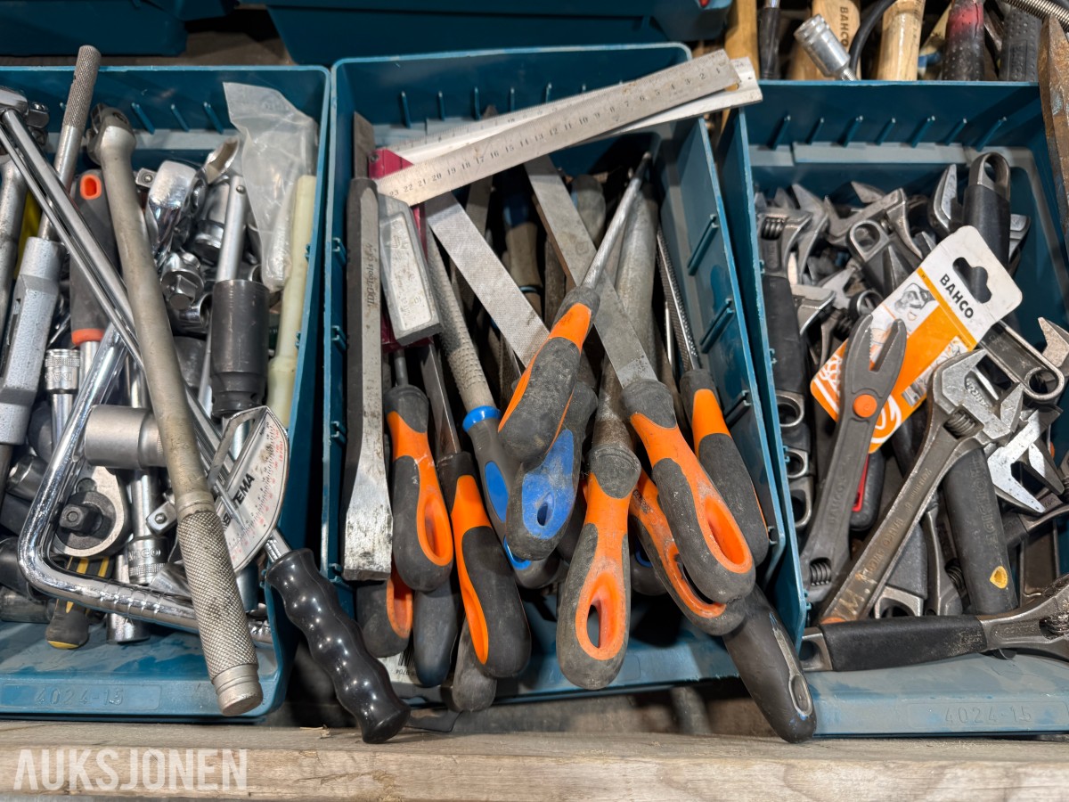 Verktøyparti med håndverktøy – Bahco, Knipex m.fl.