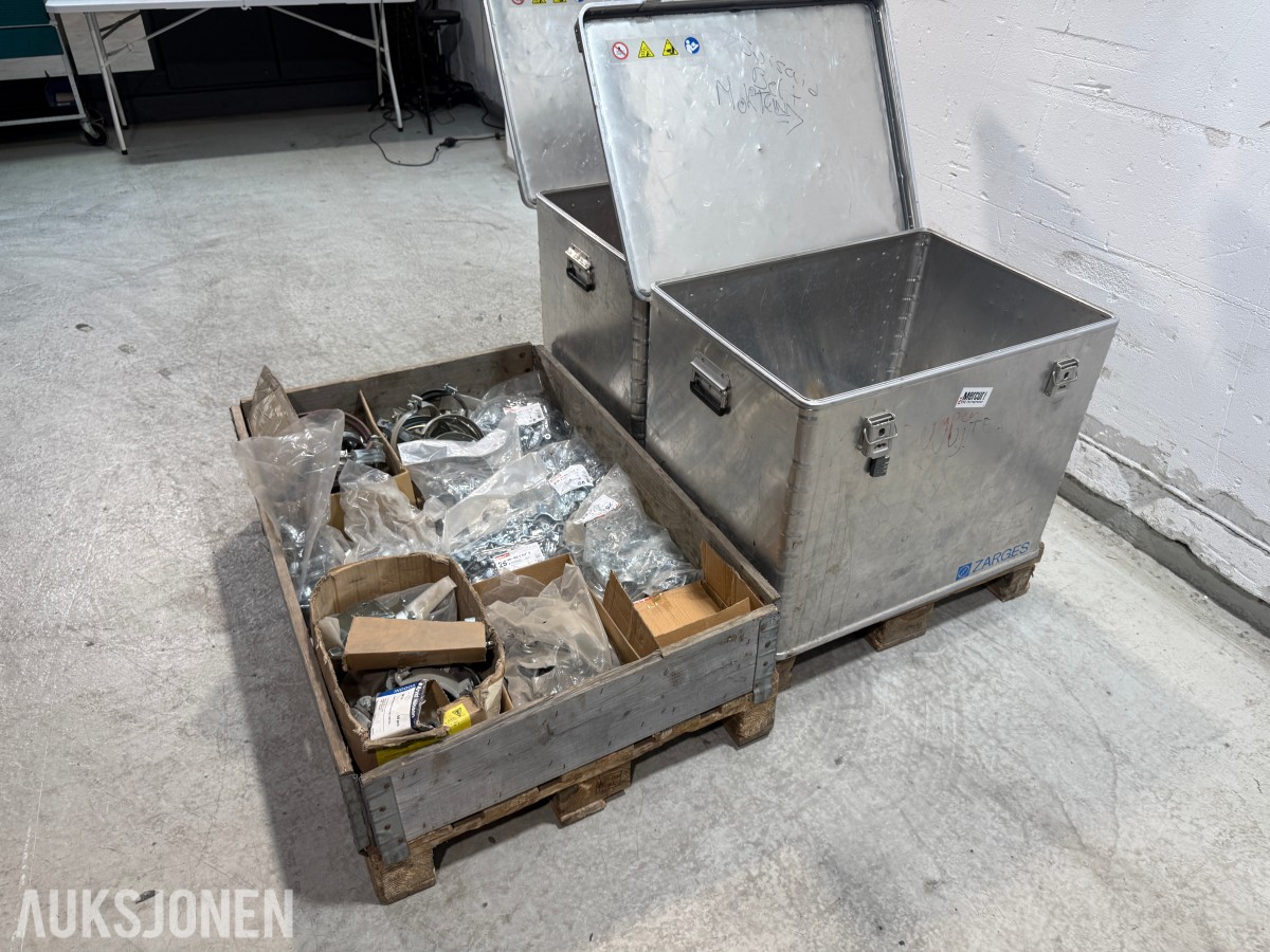 VVS- og festemateriell – Hilti, presskoblinger, rørklammer og aluminiumskassene 