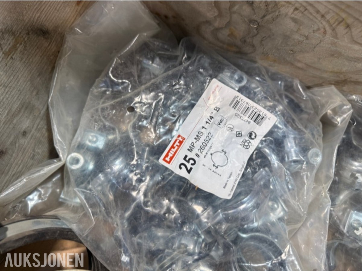 VVS- og festemateriell – Hilti, presskoblinger, rørklammer og aluminiumskassene 