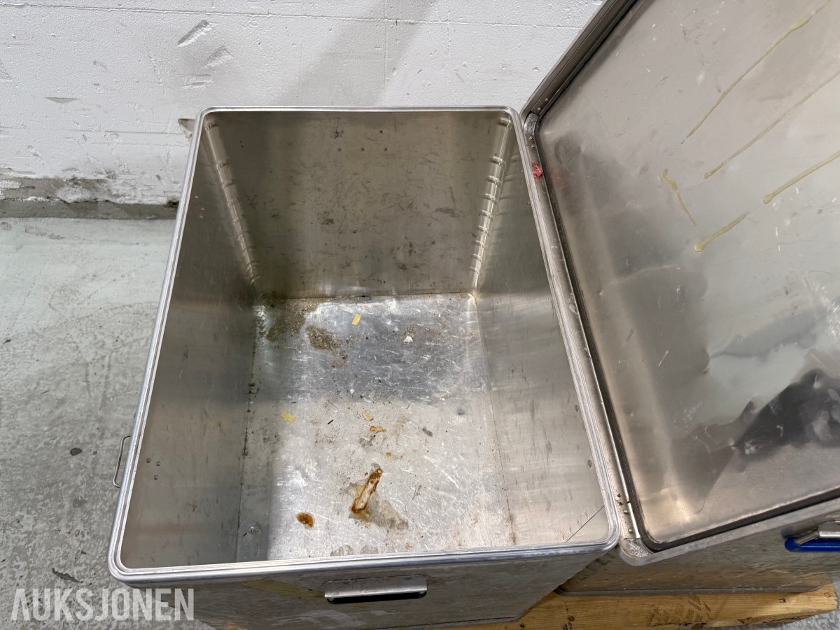 2 stk Zarges transportkasser i aluminium med lokk