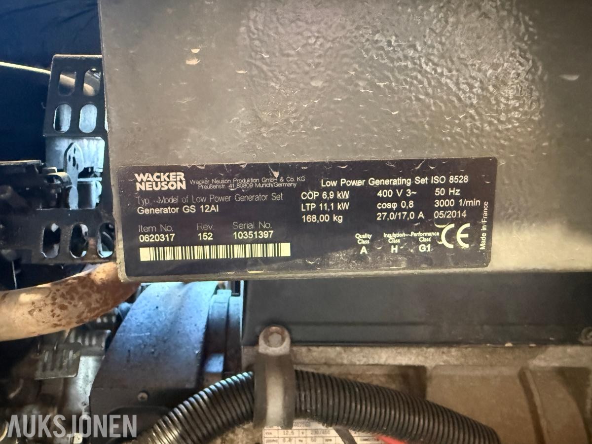 2014 Wacker Neuson strømaggregat - 12 kW / 12 000 W