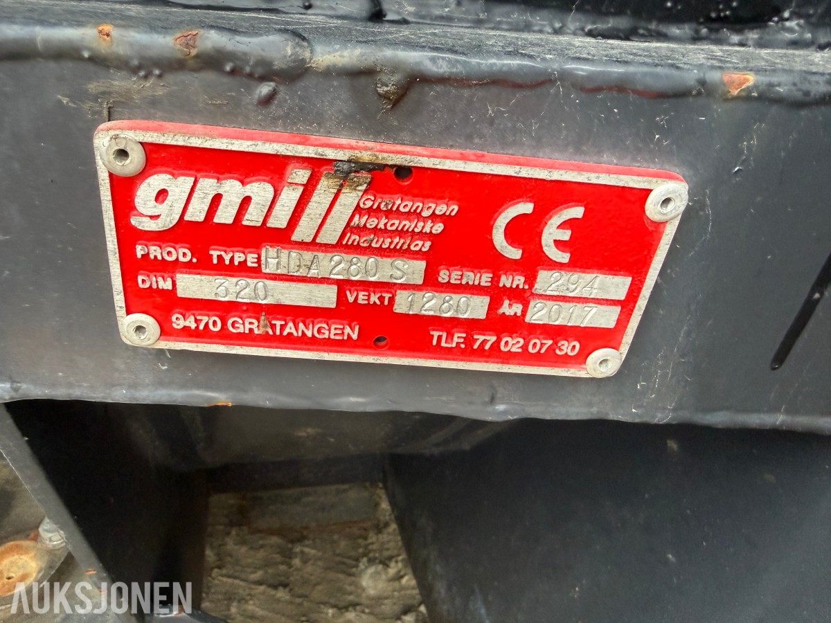 2017 GMI HDA 280 S Diagonalplog med sving