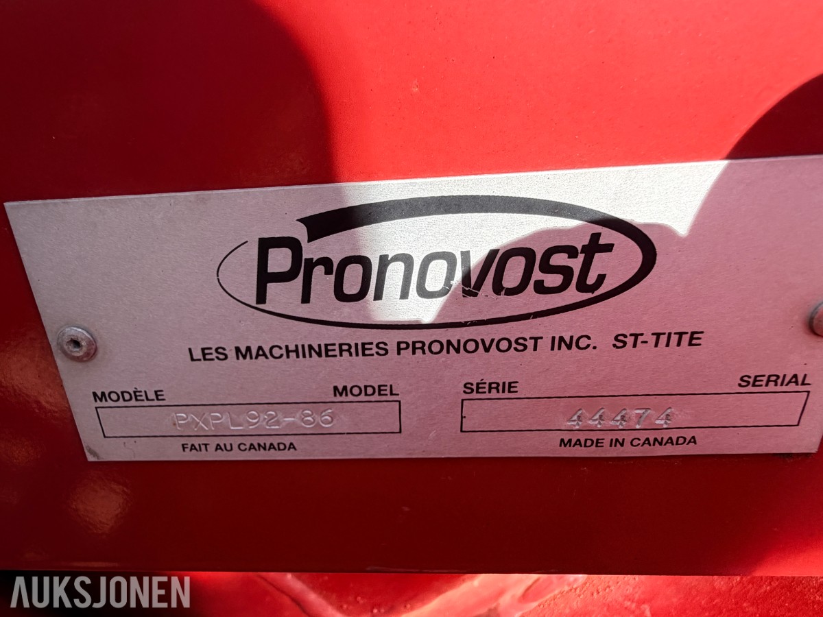 2016 PRONOVOST PXPL-92-220CM TO-TRINNS SNØFRES MED PTO- OG HYDRAULISK DRIFT