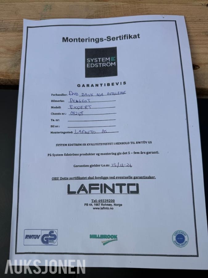 Lafinto bilinnredning