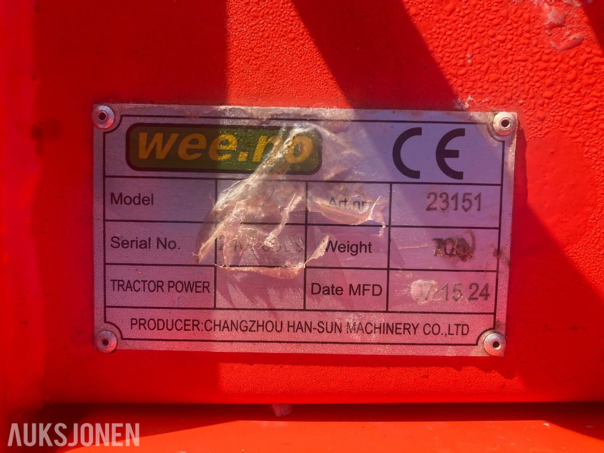 2024 HANMEY PX-220 SNØFRESER – 220 CM – HYDRAULISK TUT/TILT – VENDBAR