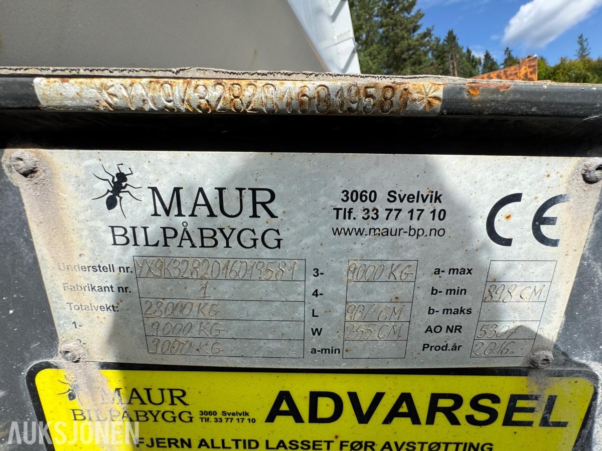 2016 Maur Bilpåbygg trippelkjerre
