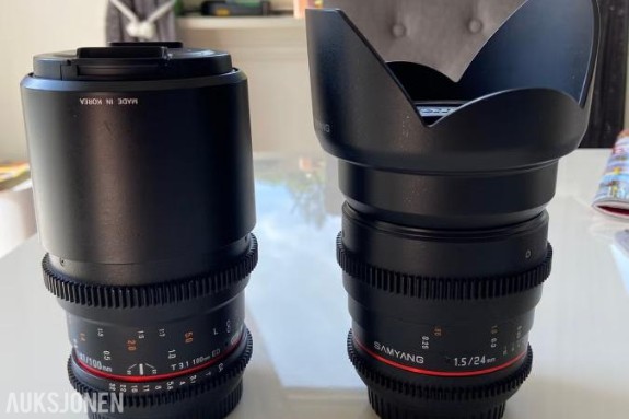 Samyang Cine 24mm 1,5 og 100mm 3.1 macro EF
