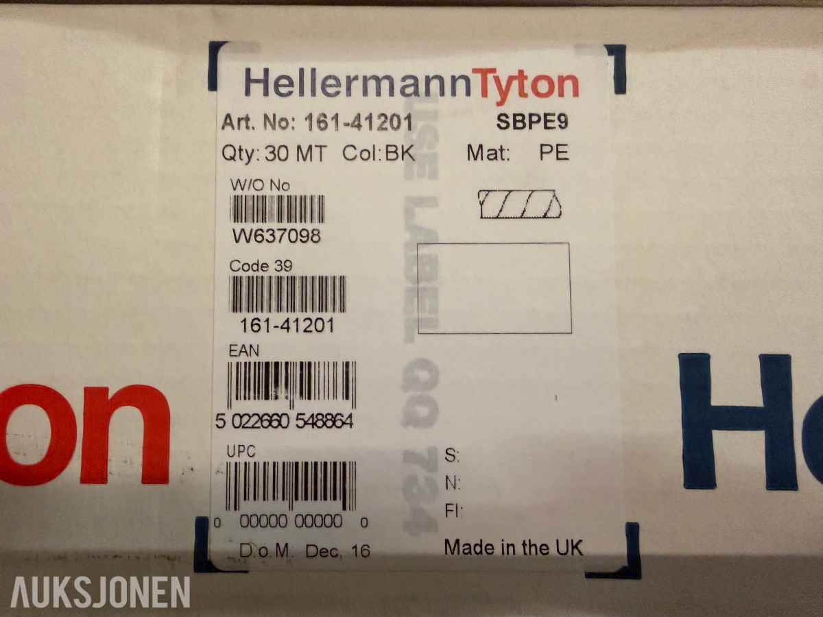 HELLERMANNTYTON SBPE9 SPIRALBESKYTTELSE – 4 UBRUKTE PAKKER / TOTALT 120 METER