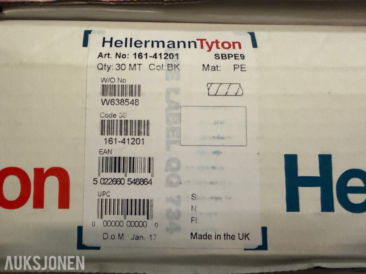 HELLERMANNTYTON SBPE9 SPIRALBESKYTTELSE – 4 UBRUKTE PAKKER / TOTALT 120 METER