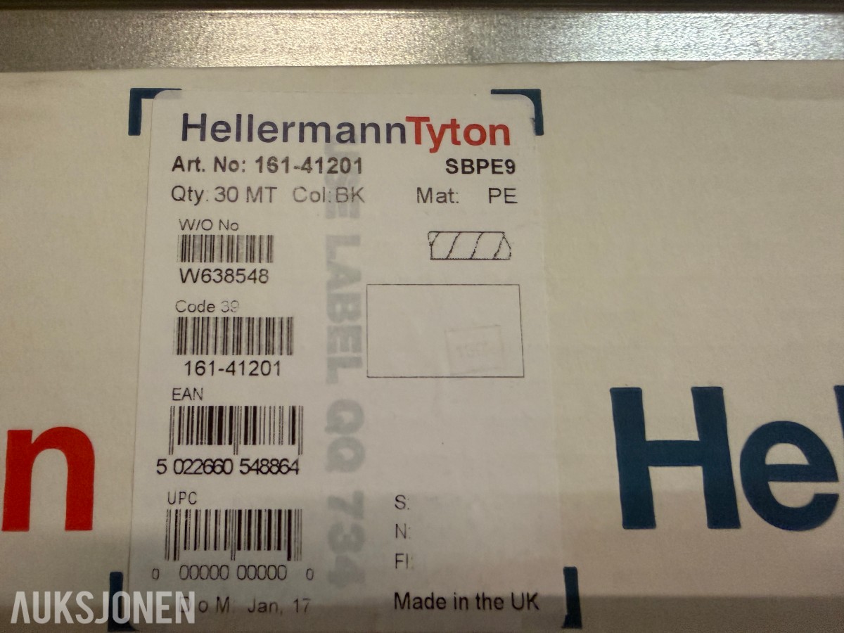 HELLERMANNTYTON SBPE9 SPIRALBESKYTTELSE – 4 UBRUKTE PAKKER / TOTALT 120 METER