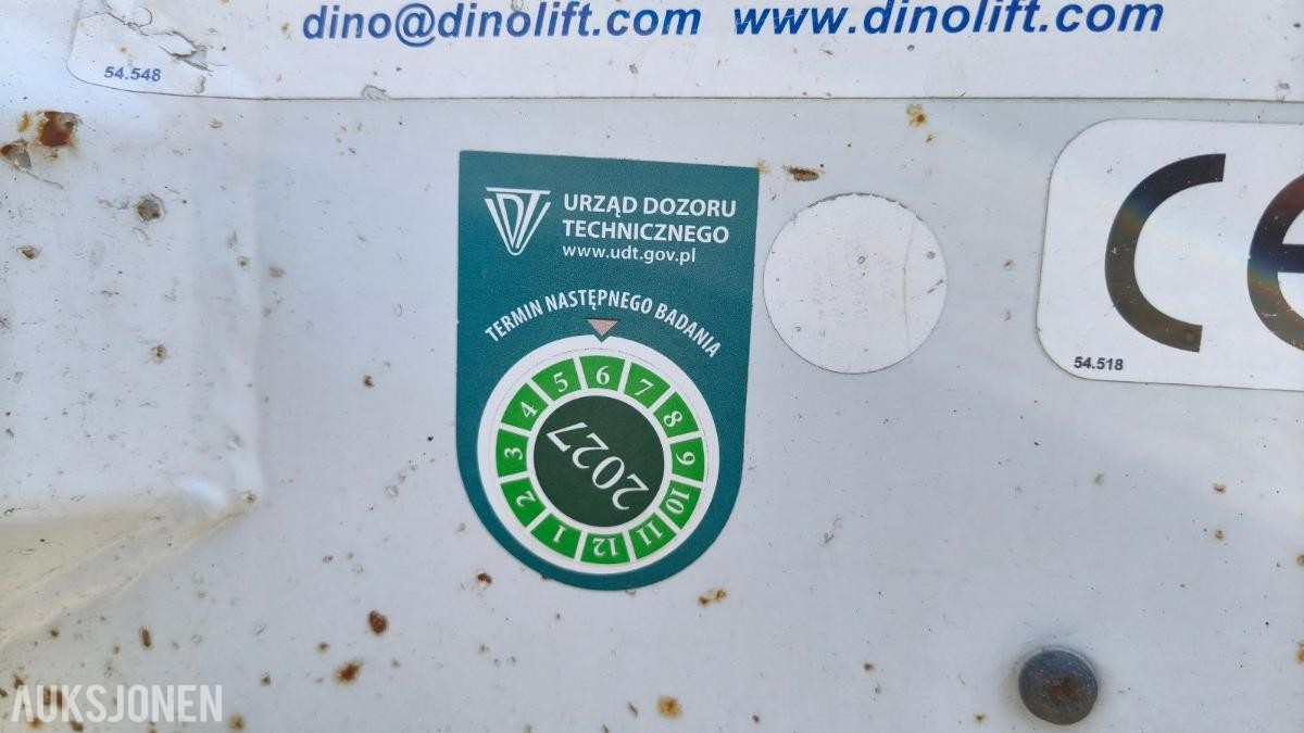2014 Dino tilhengerlift 135T, 3900 timer