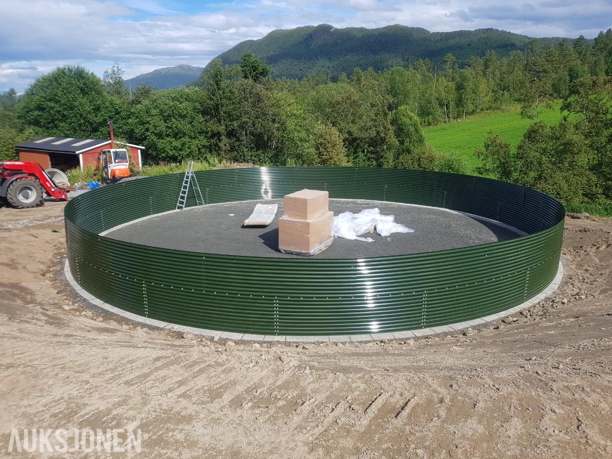 2023 Gjødselkum i stål. Diameter 18,30m. Høyde 3,85m